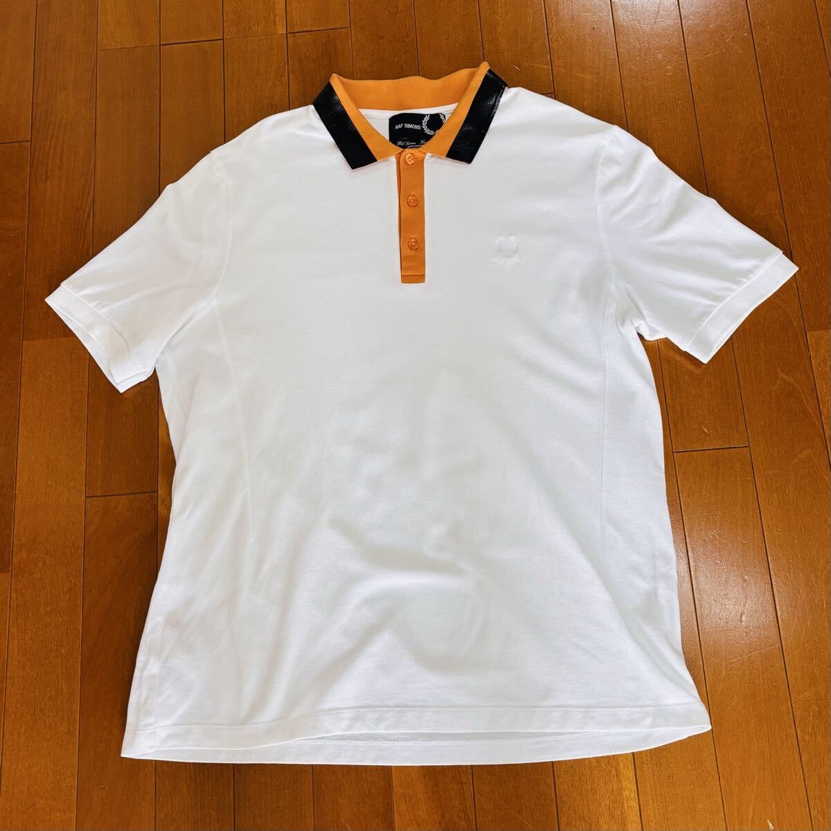 FRED PERRY × RAF SIMONS フレッドペリー ラフシモンズ 半袖ポロシャツ ホワイト Lサイズ
