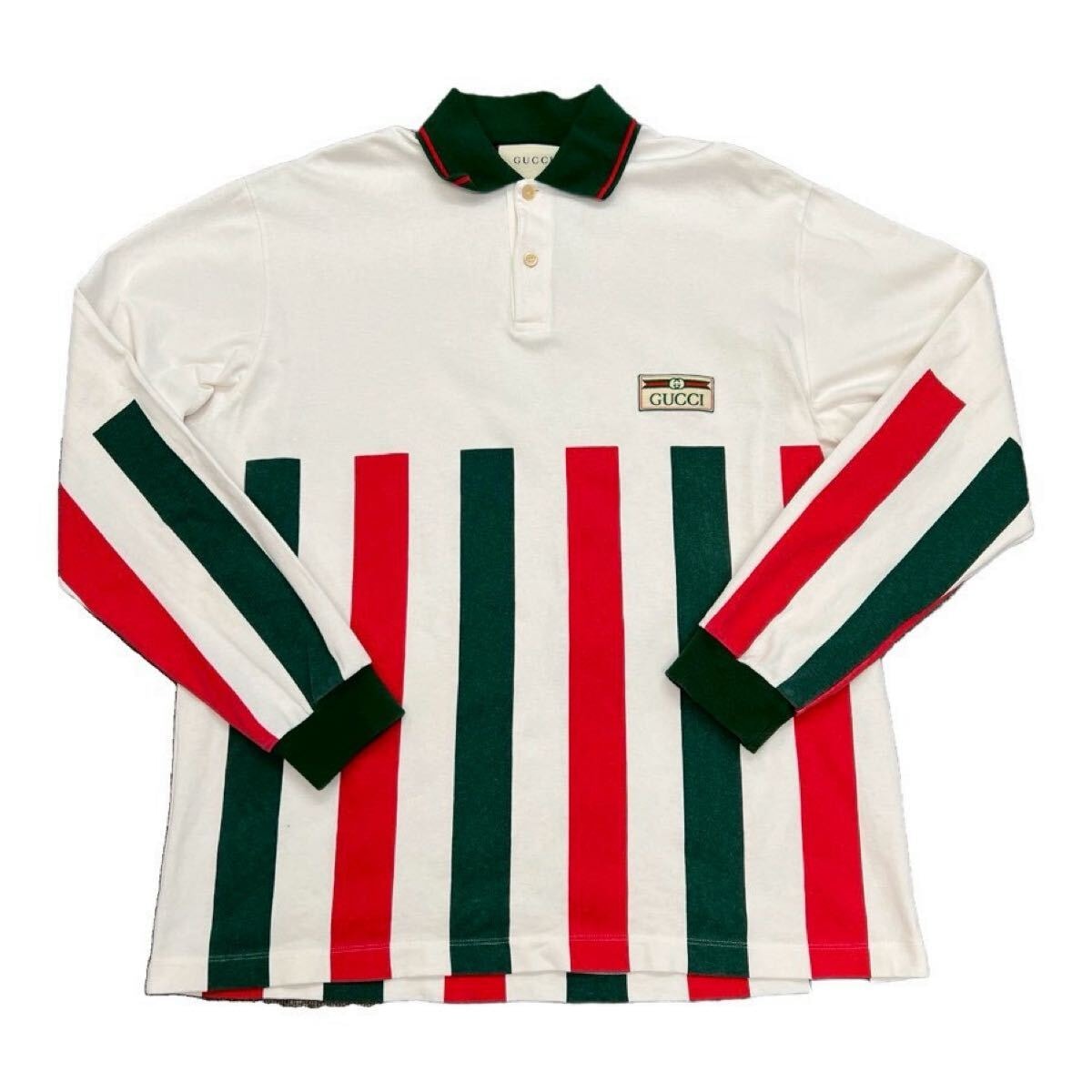C (やや傷や汚れあり)】GUCCI グッチ ポロシャツ L ストライプ メンズ