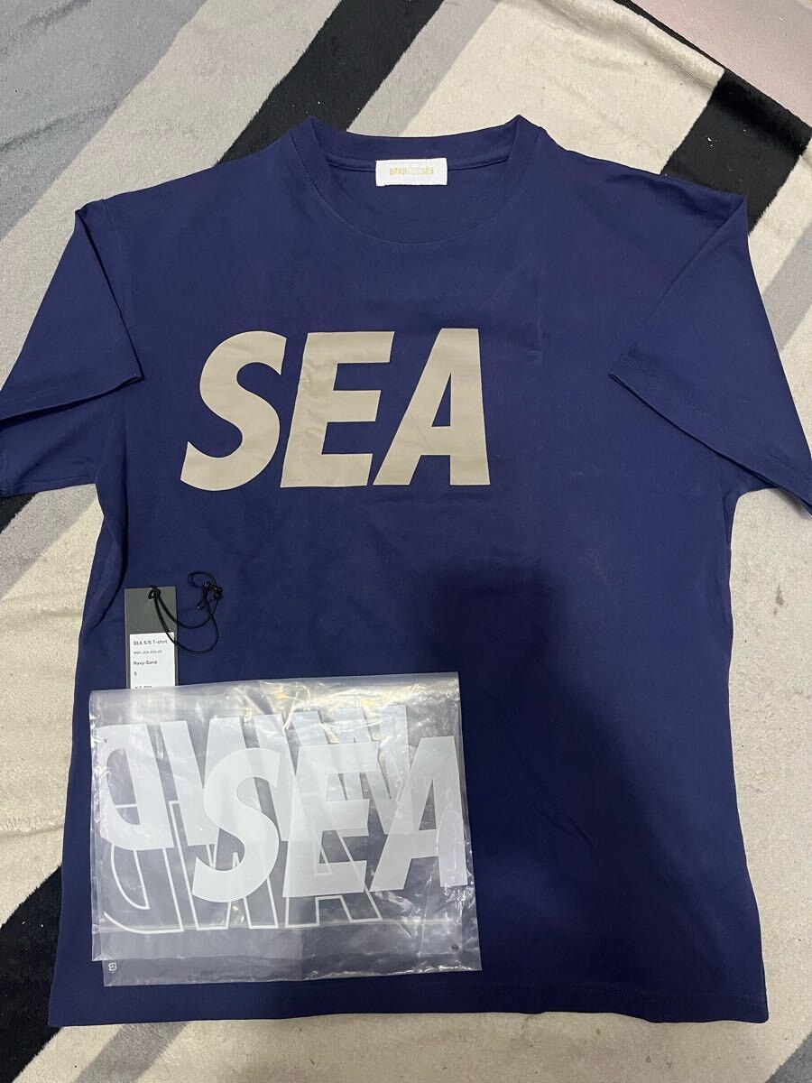 WIND AND SEA S/S TシャツS Navy-Sand ウィンダンシー　ネイビー　サンド