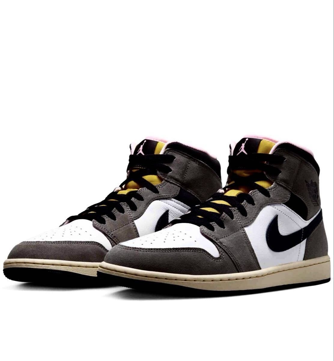 ☆送料込■新品28.5cm■ナイキ エア ジョーダン１MID SE ホワイト/ケイブストーン/ダークサルファー/グレー AIRJORDAN1 【定価.20350円】