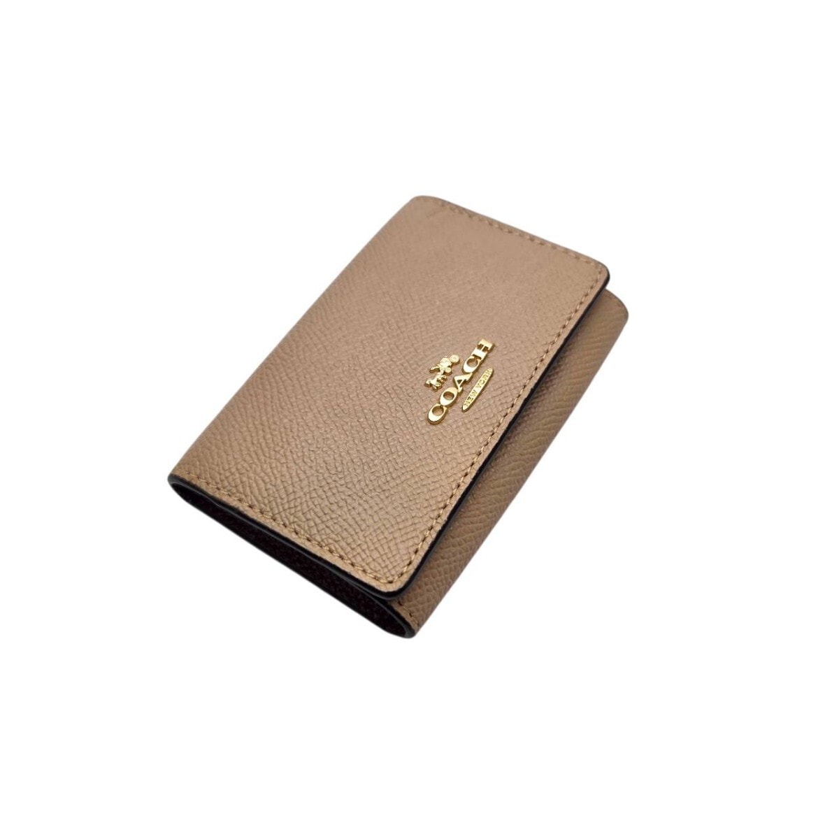 COACH コーチ シグネチャー 花柄 ブラウン ベージュ シルバー金具 PVC 折り財布 コンパクトウォレット レディース 601883 【中古】 COACH - COACH コーチ シグネチャー 花柄 ブラウン ベージュ シルバー