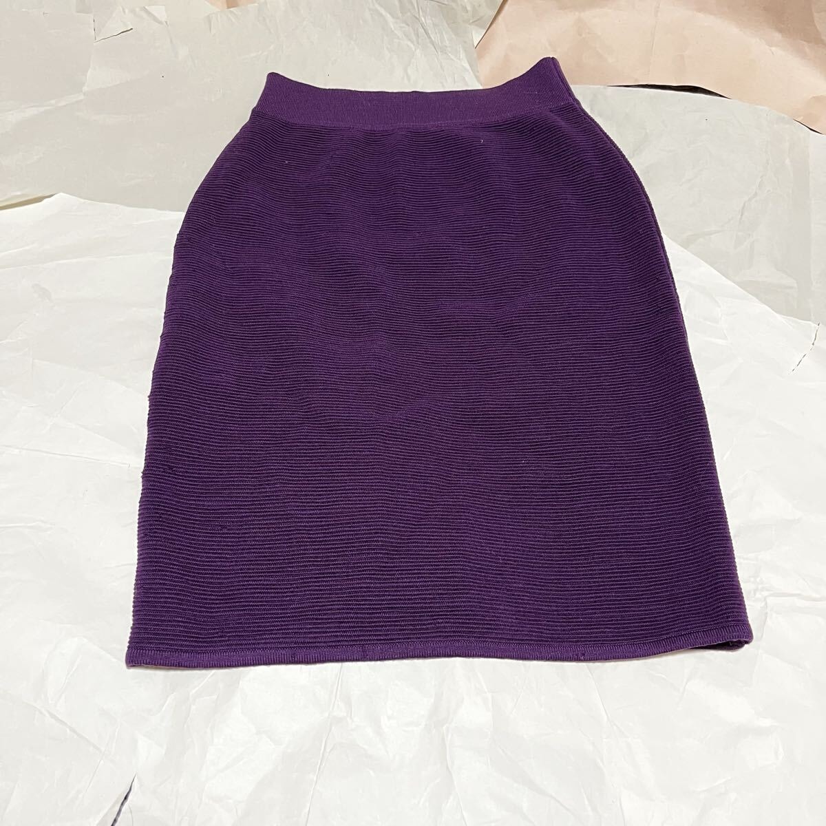 【ヴィンテージ】【CELINE】 ウール / ひざ丈 タイトスカート / 40 紫