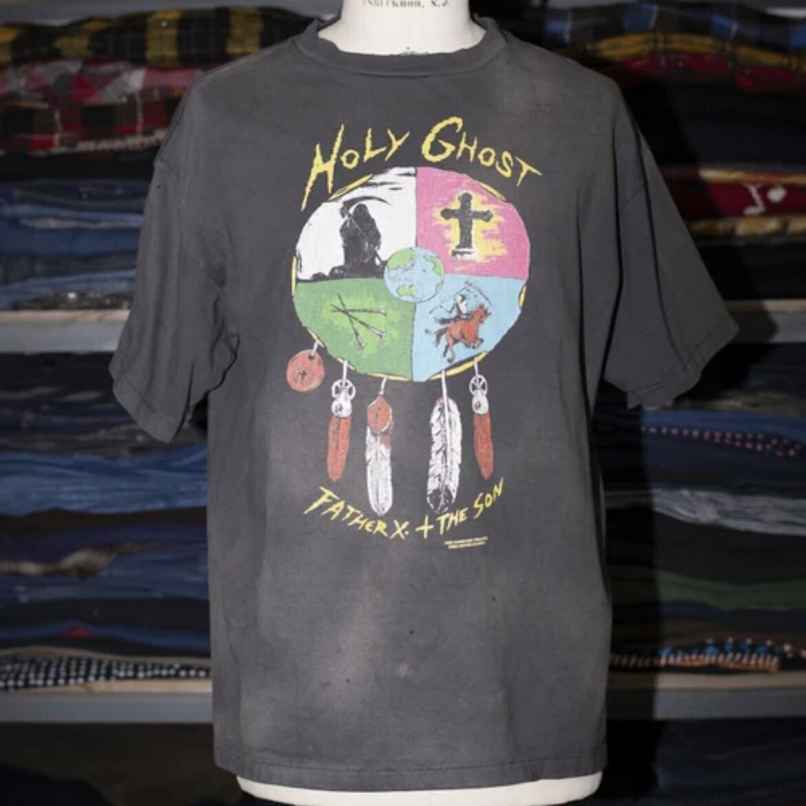 SAINT Mxxxxxx x LASTMAN Holy Ghost Short Sleeve T-Shirt 