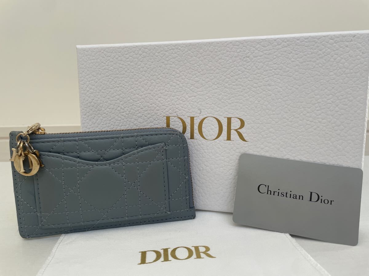 【ディオール】Lady Dior Cosmos ジップ カードホルダー　ラムスキン　クリスチャンディオール　DIOR Christian Dior コインケース 