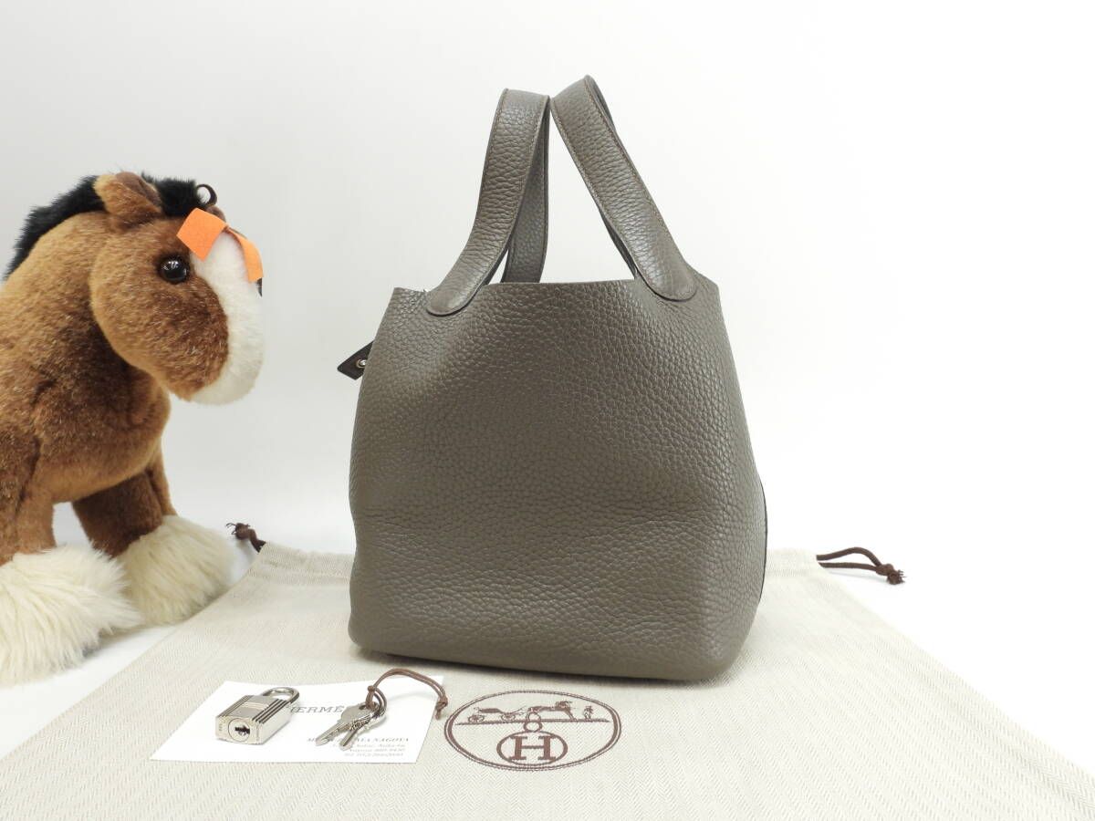 エルメス ピコタンロックPM トリヨンクレマンス エタン ハンドバッグ シルバー金具@A 6