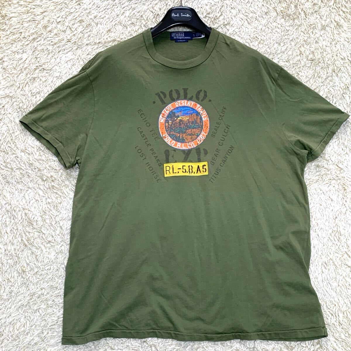 現行●復刻版 QRコード搭載 超希少XLサイズ ポロラルフローレン POLO RALPH LAUREN Tシャツ 半袖 カットソー ワッペン プリント ミリタリー