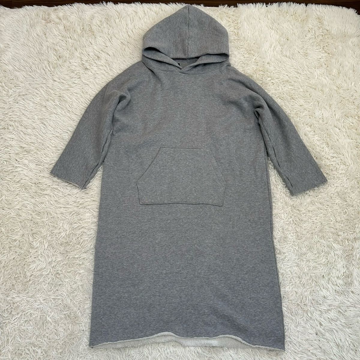 【未使用品】Needles ニードルスS パーカーワンピ グレー 裏起毛
