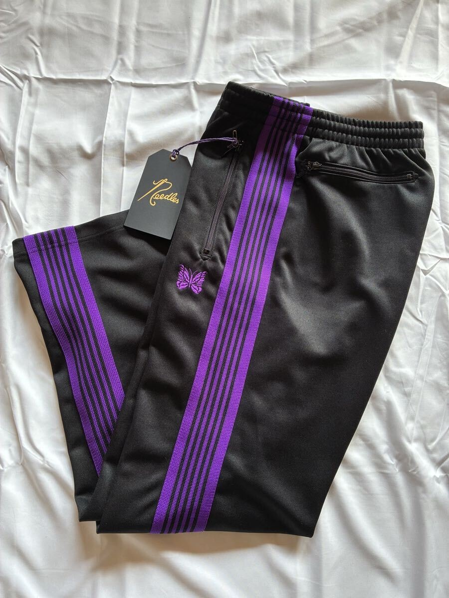 Mサイズ／SUNRISE MARKET別注トラックパンツ　ストレート／ブラック×パープル