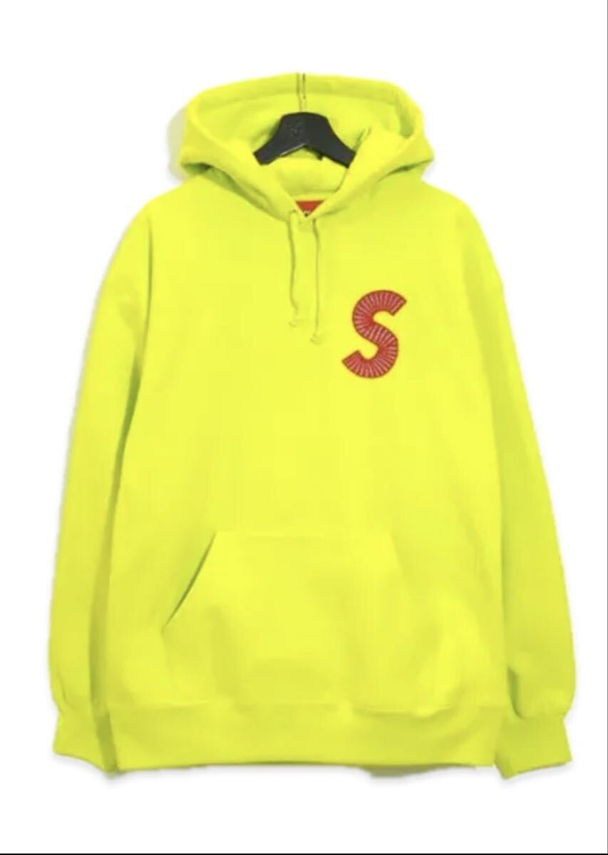 Supreme S Logo Hooded Sweatshirt Acid Green (20FW) LサイズシュプリームBOXロゴステッカー付きパーカーTiffanyヴィトンTシャツ