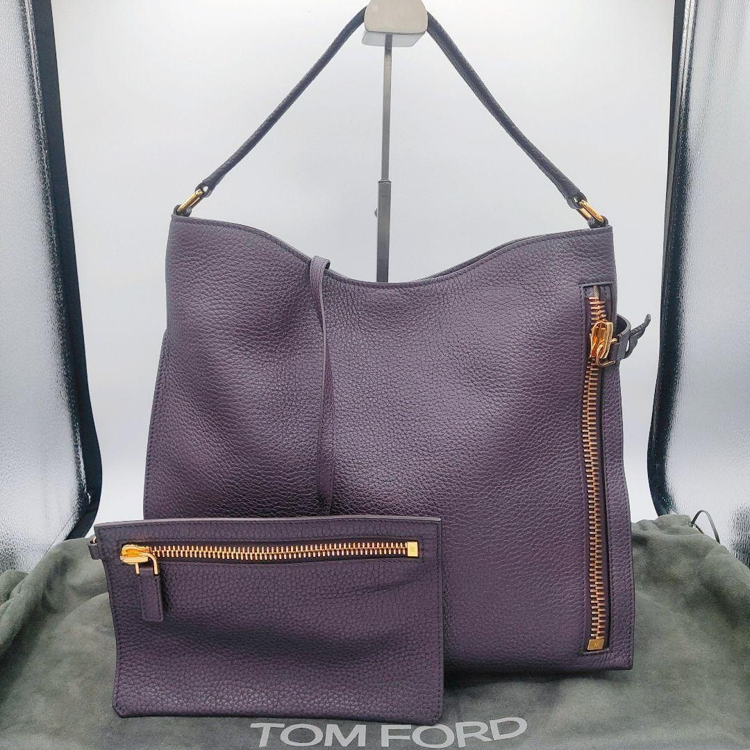 TOM FORD ALIX HOBO ショルダーバッグ　ポーチ付　パープル