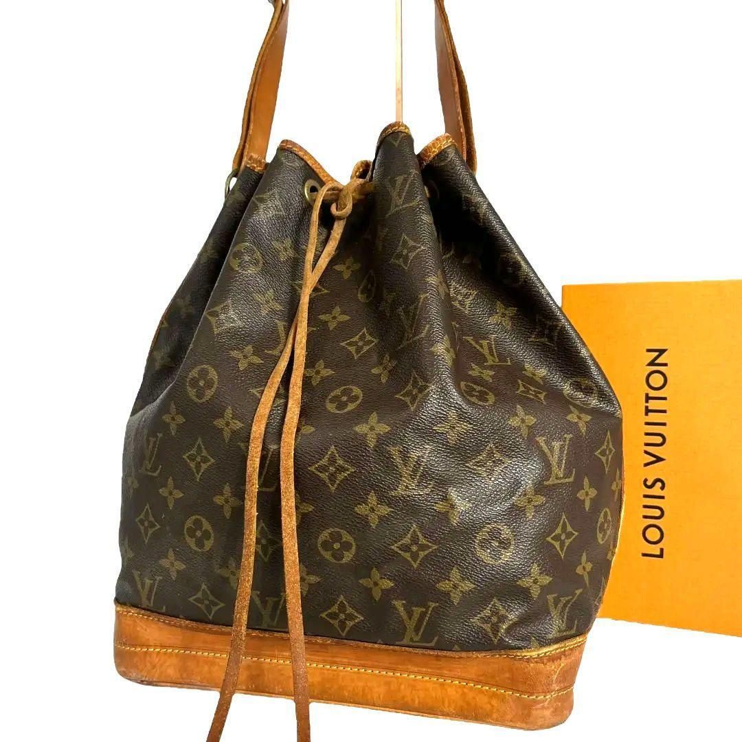 鑑定済　ルイヴィトン　LOUIS VUITTON　モノグラム　ノエ　ショルダーバッグ　ハンドバッグ　ブラウン　茶色　巾着　正規品