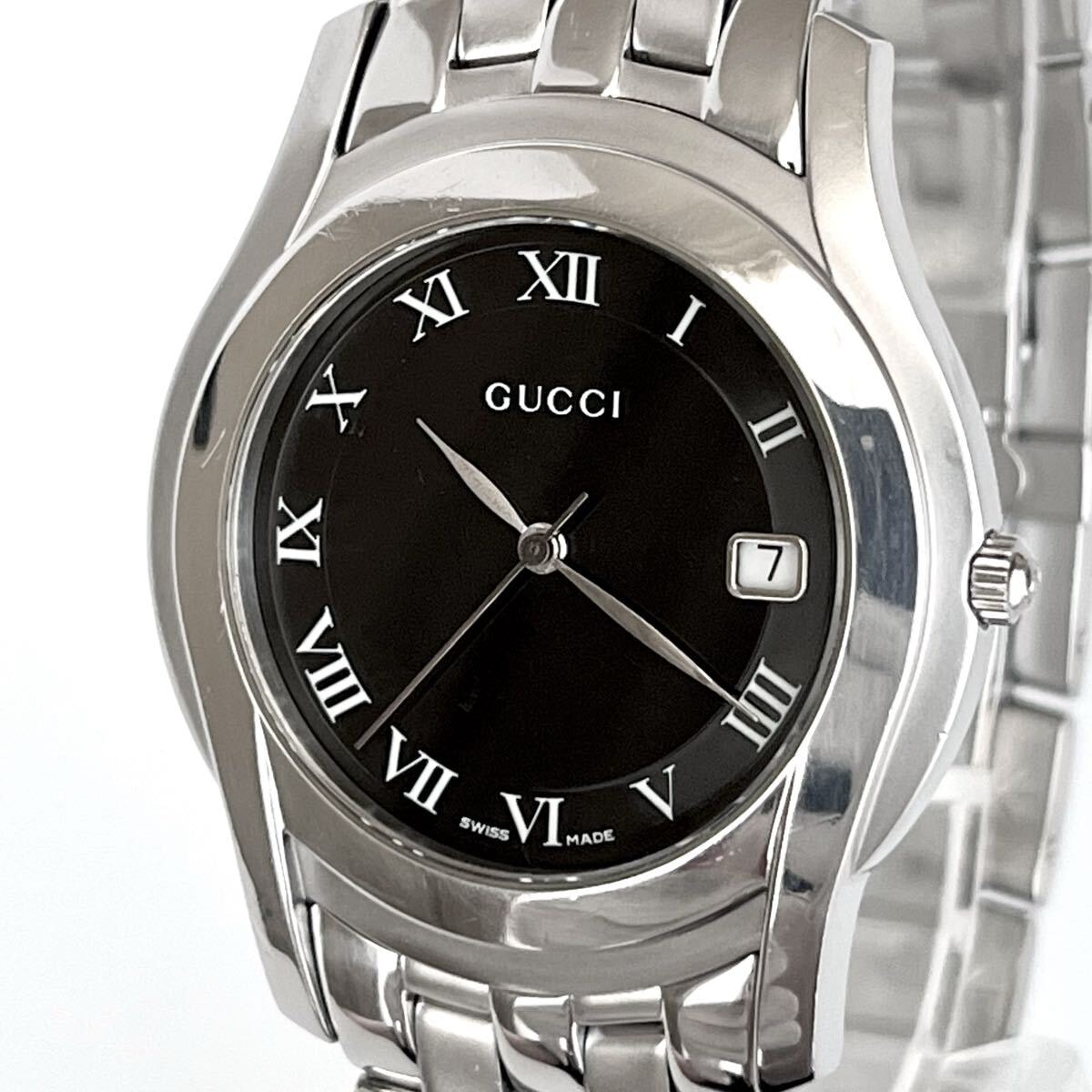 目立った傷や汚れなし】【稼働】磨き済み グッチ GUCCI 5500M メンズ