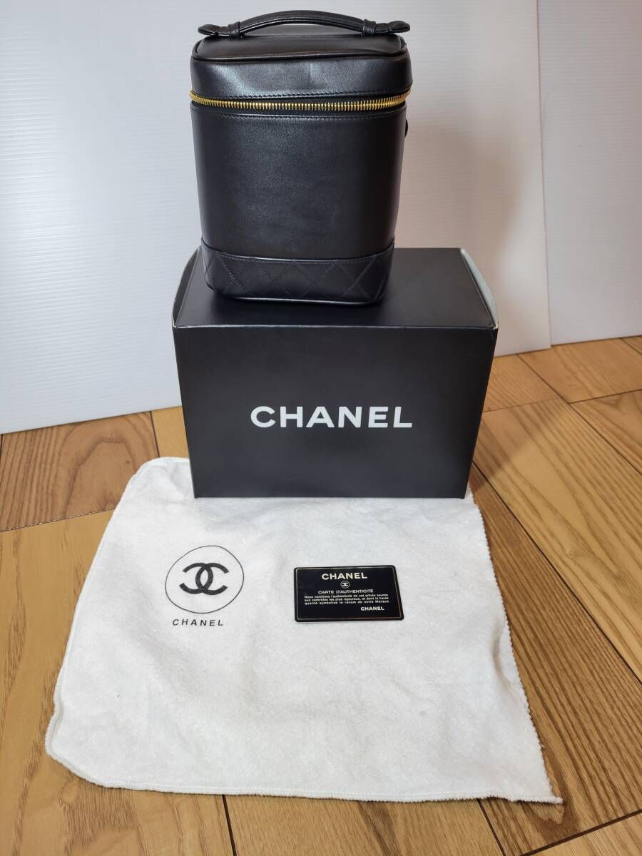 【美品】CHANEL バニティバッグ ラムスキン 黒シャネルバニティーバッグ ビコローレ