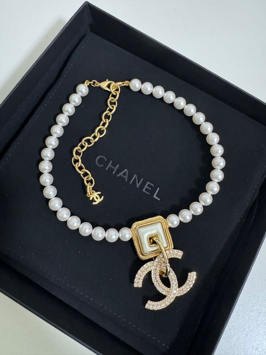 CHANEL CCマーク パール ネックレス チョーカー 超美品 本物 シャネル ココ