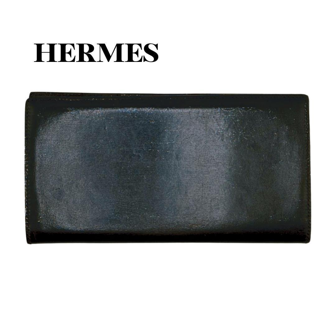 エルメス MC2 フレミング 二つ折 札入れ メンズ 長財布 ブラック
