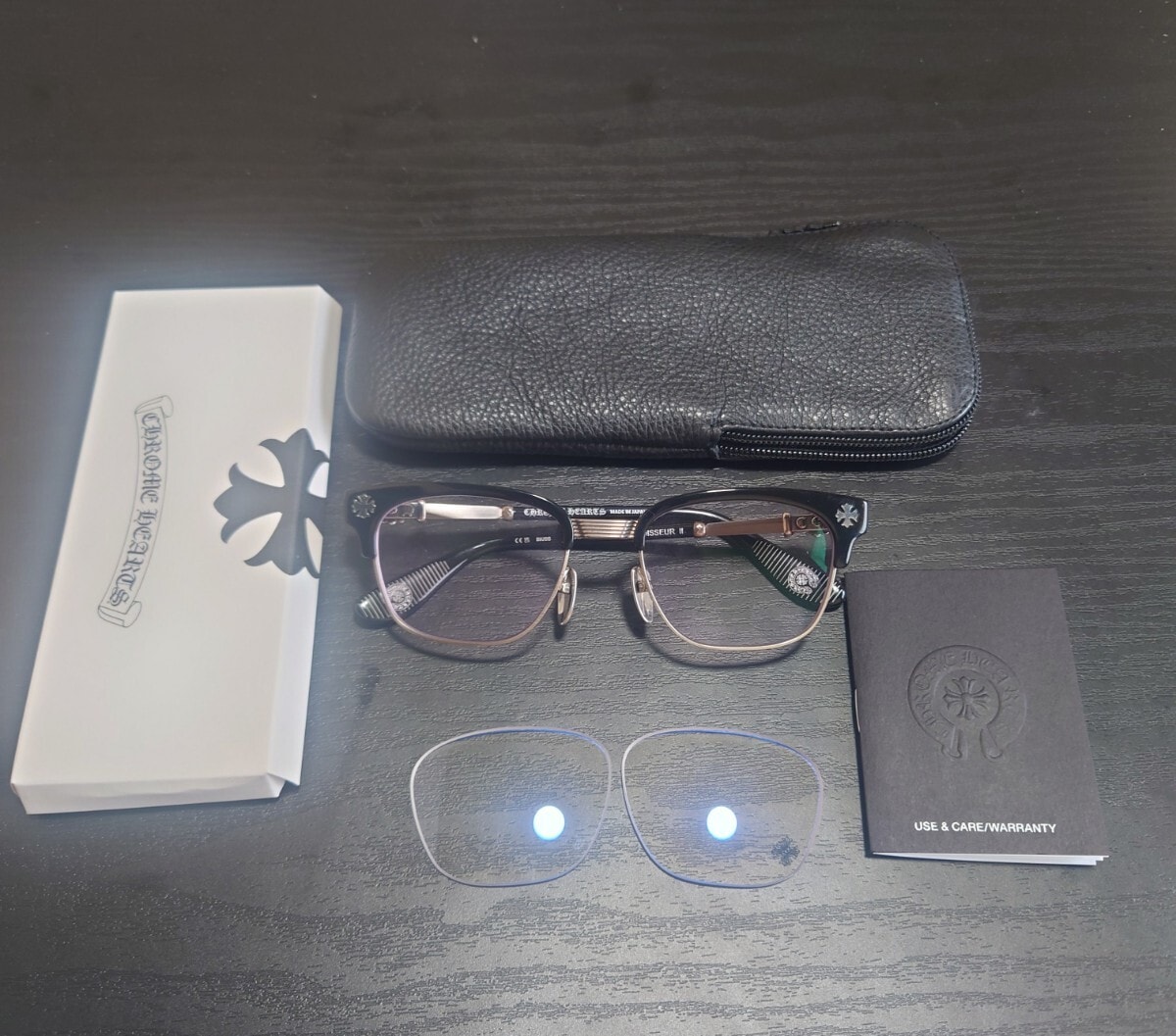 付属品完備 クロムハーツ BONENNOISSEURⅡ メガネフレーム Chrome Hearts ギャランティカードあり