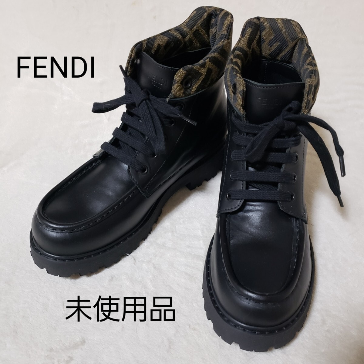 C (やや傷や汚れあり)】FENDI フェンディ ブーツ ロココ ソックス