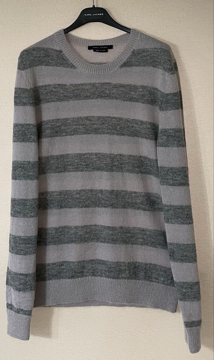 定価6.5万★美品★ MARC JACOBSマークジェイコブス モヘアボーダーニット　【イタリア製】【ここのえタグ 国内正規品】　44 46 セーター
