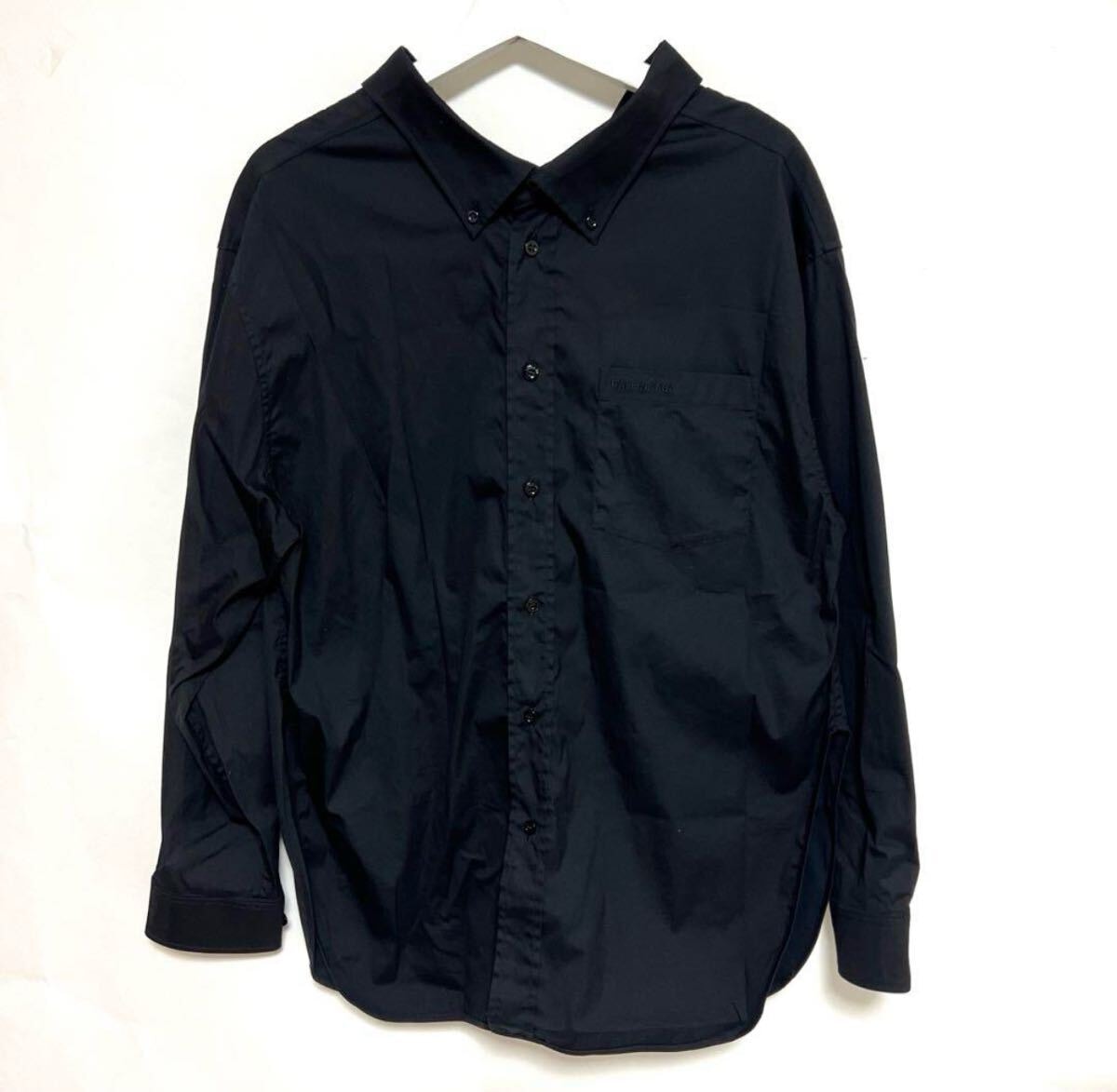 BALENCIAGA バレンシアガ ボタンダウン シャツ 長袖 34 ブラック 548602 古着