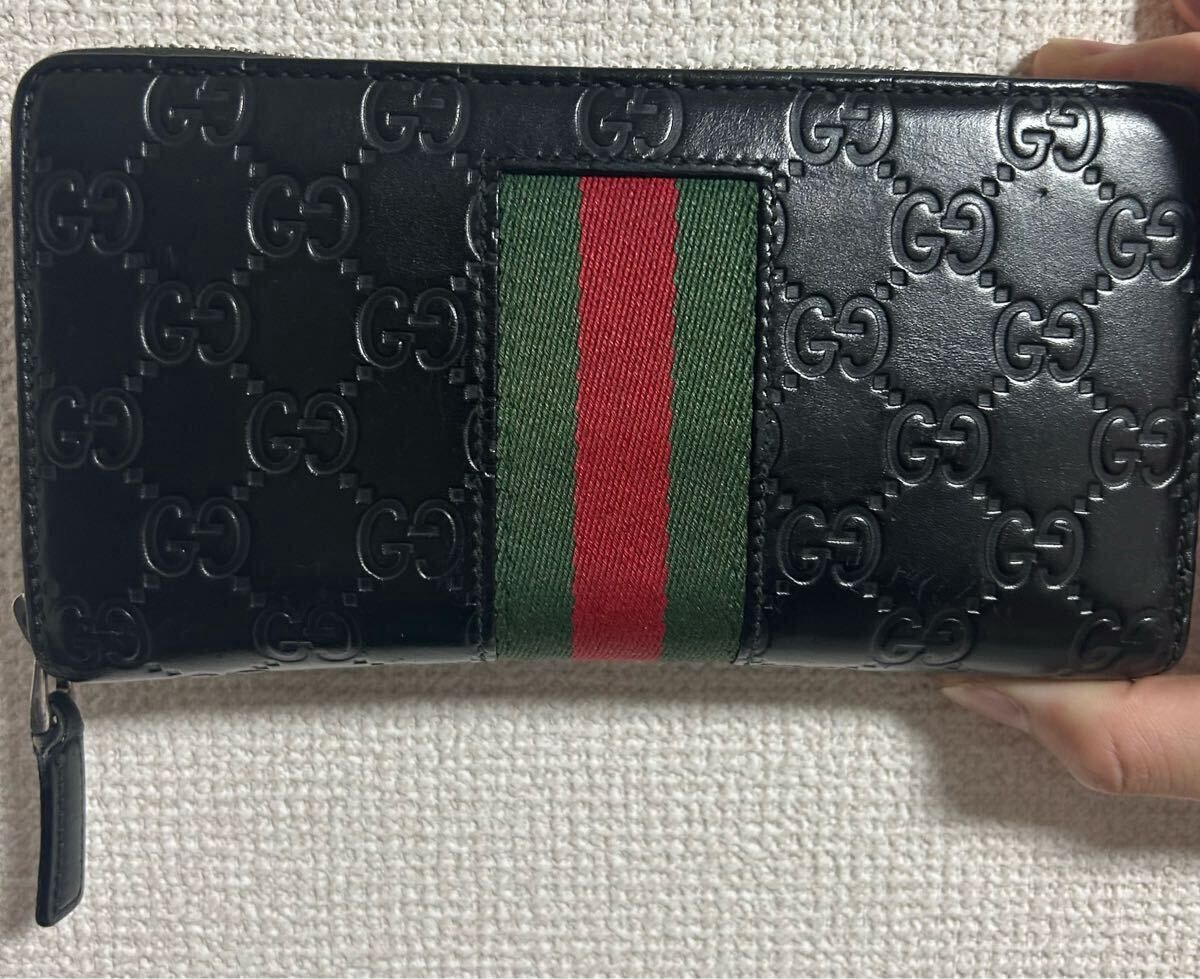 GUCCI GGパターン　長財布　ブラック