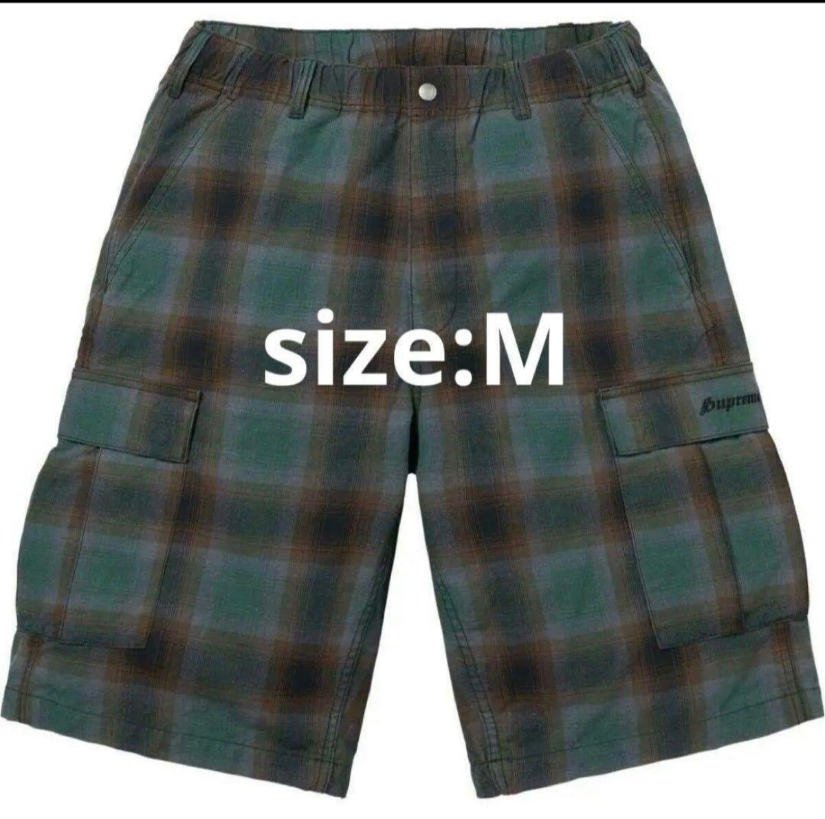 シュプリーム シャドウ プレイド カーゴ ショートパンツ "グリーン"