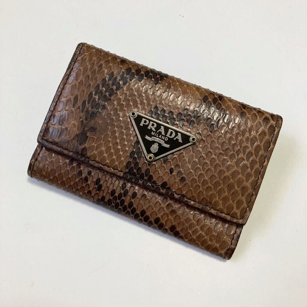 傷や汚れあり】☆PRADA プラダ 6連 キーケース 三角ロゴ