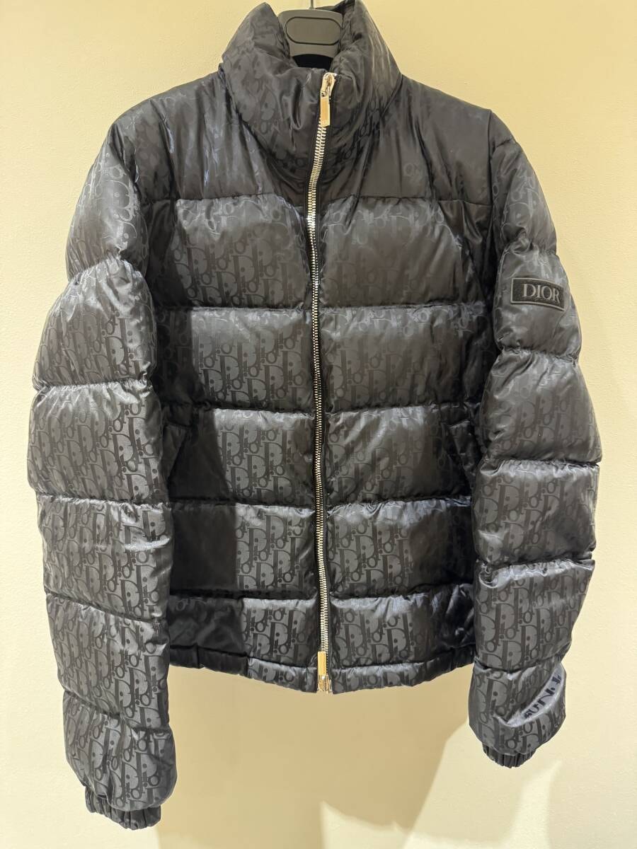 大幅値下げ★DIOR ディオール オブリーク総柄 ナイロン ダブルジップ ダウンジャケット メンズ 黒 46 943C449A4462 ハンガー 衣装袋