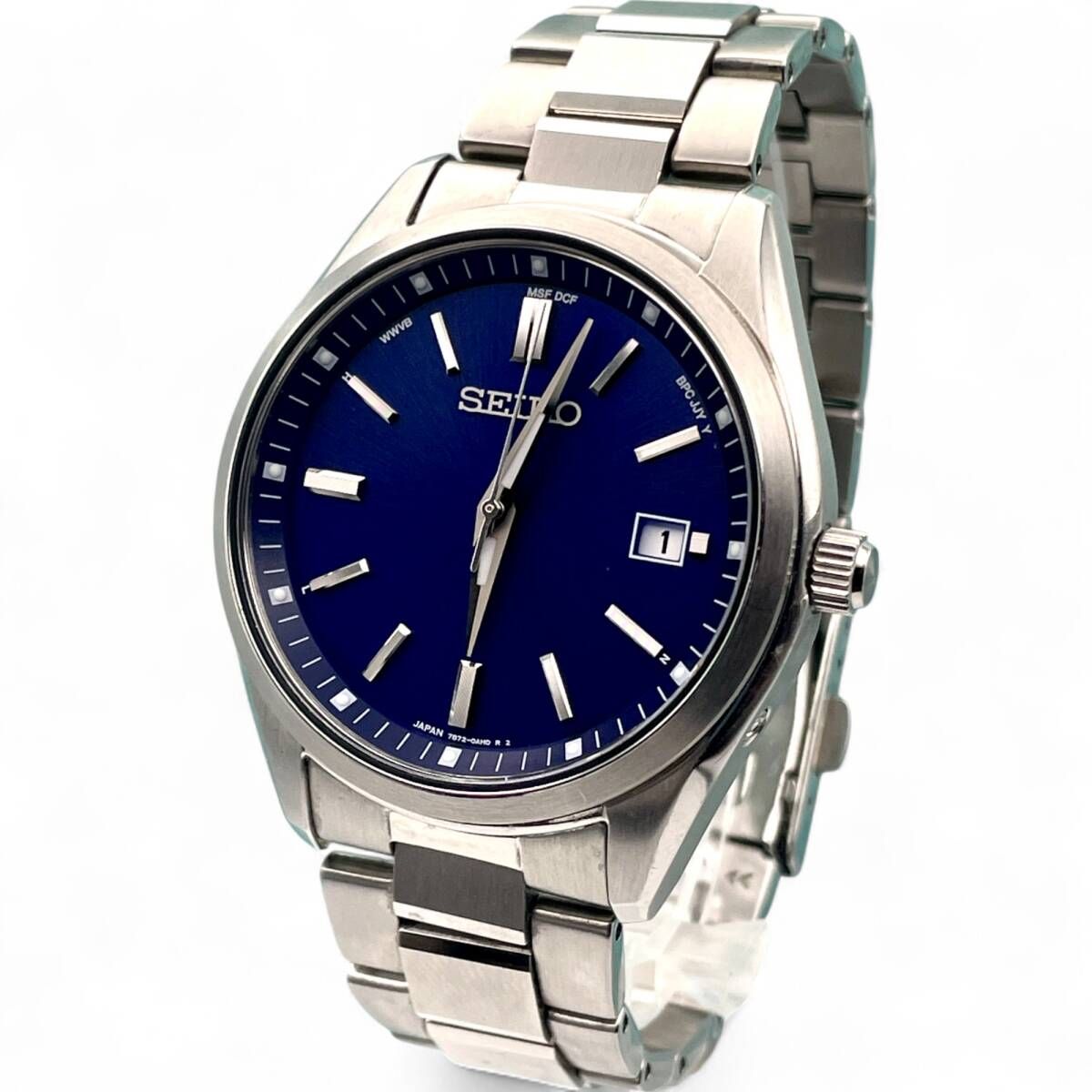 極美品 ■ 稼働 SEIKO セイコー 7B72-0AC0 メンズ時計 クォーツ アナログ デイト シンプル ビジネスウォッチ サファイアガラス 3987-14-548