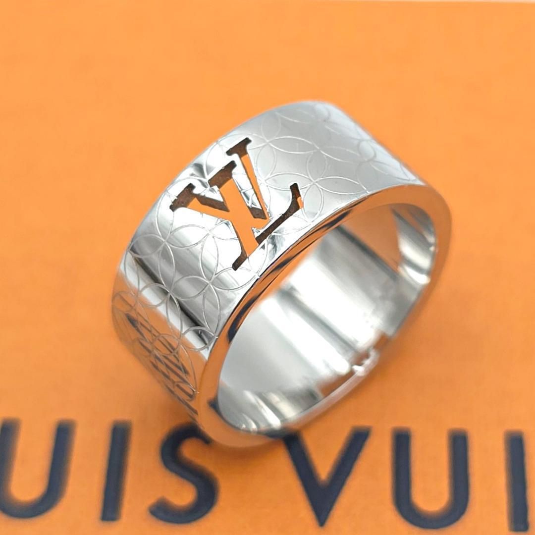 未使用級 15号 LOUIS VUITTON ルイヴィトン バーグシャンゼリゼ リング シルバー メンズ M65456 メタル レディース モノグラム