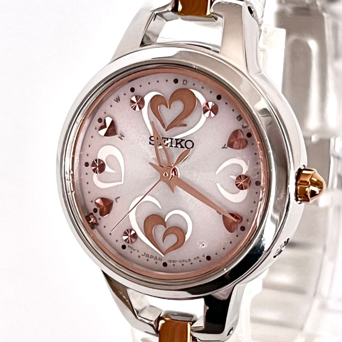 【稼働】磨き済み セイコー SEIKO レディース 腕時計 電波ソーラー 美品 ゴールド s1949
