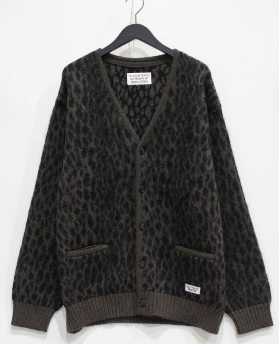 ワコマリアLEOPARD HEAVY MOHAIR CARDIGAN XL カーディガン