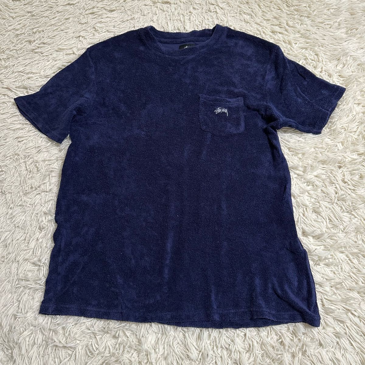 【STUSSY】ステューシー Tシャツ M パイル生地 半袖