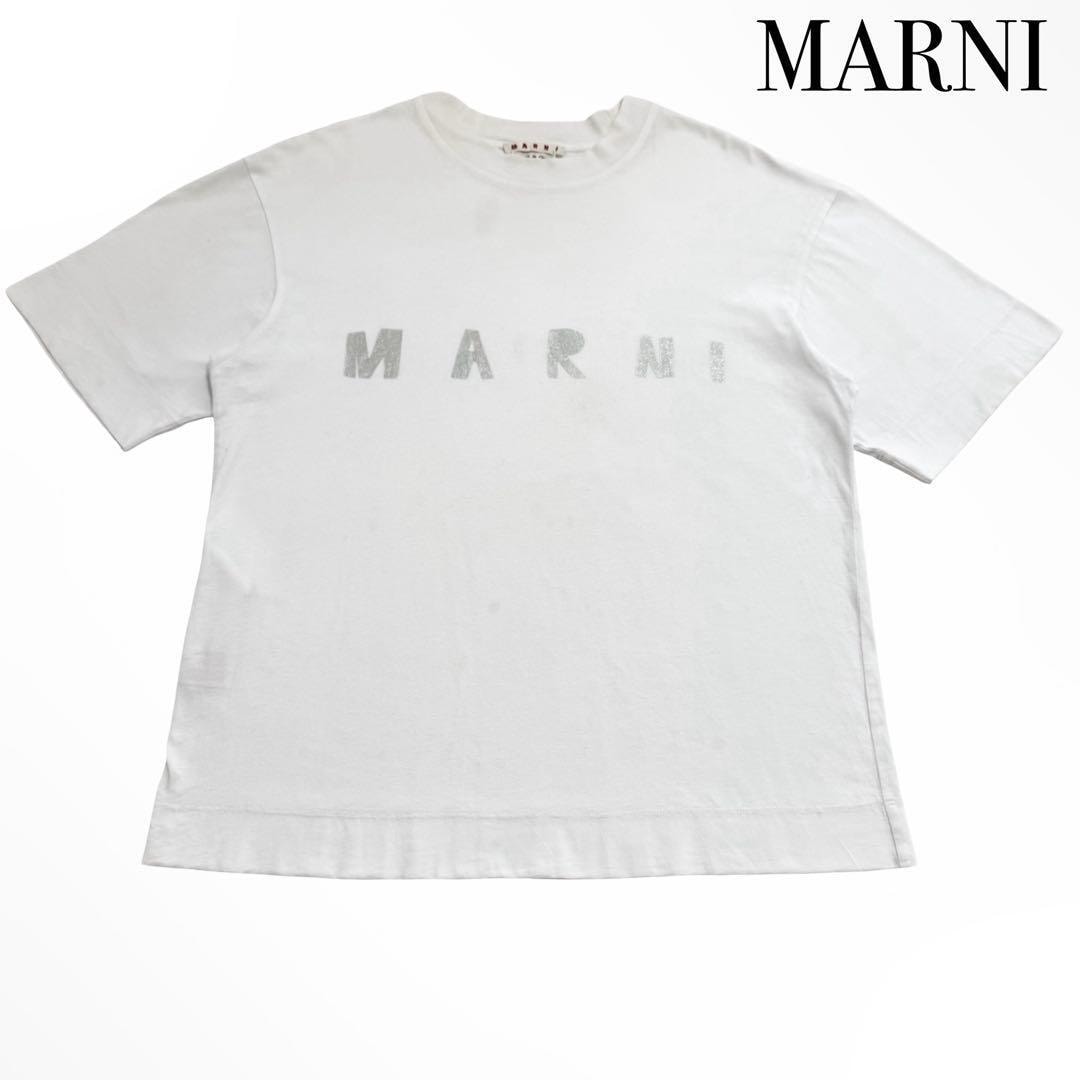 マルニ ロゴ入りオーガニックコットン Tシャツ 