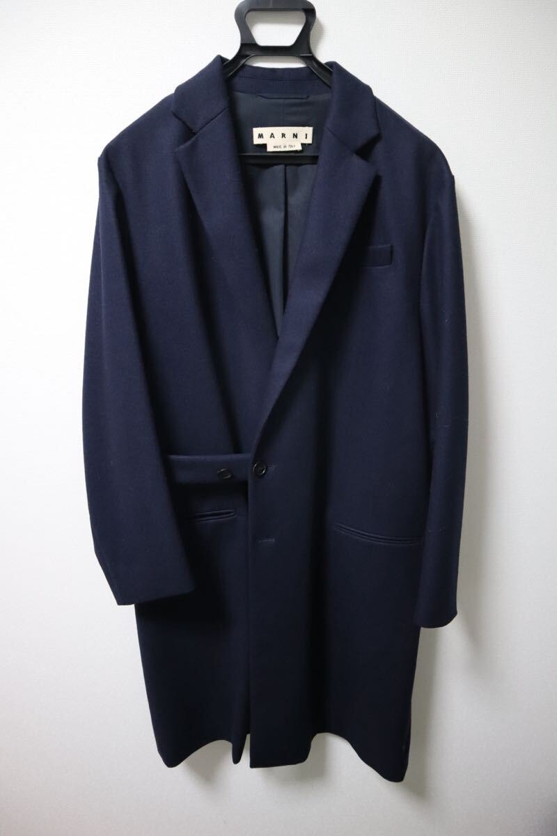 美品　MARNI 44 マルタンガル　ウール　コート　マルニ　ニット　シャツ　パンツ　ベルト　ネイビー　ブルゾン　ジャケット　トロピカル