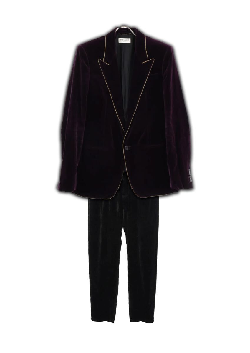 SAINT LAURENT ベルベット　セットアップ　スーツ　ジャケット　パンツ　ベロア　スラックス　メンズ　レディース