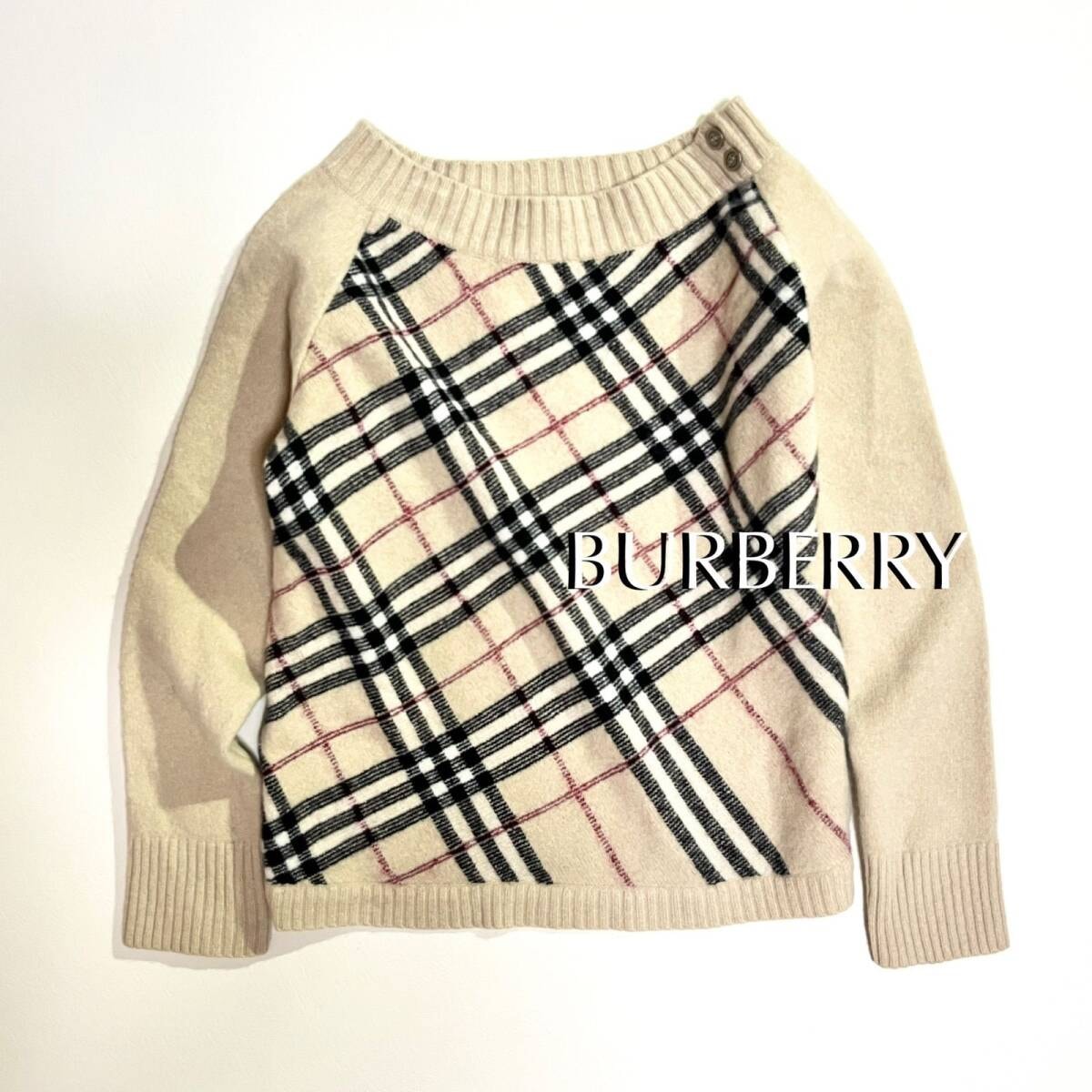 美品 BURBERRY 22AW ノバチェック柄 カシミヤ ニット セーター M 美品 BURBERRY 22AW ノバチェック柄 カシミヤ ニット セーター M 美品