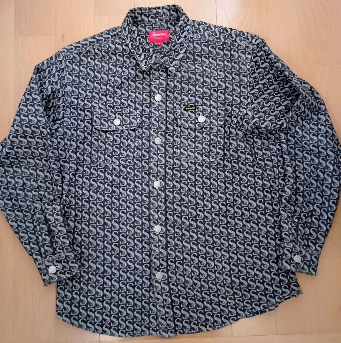 supreme シュプリーム 刺繍 フロントロゴ 長袖シャツ ワークシャツ