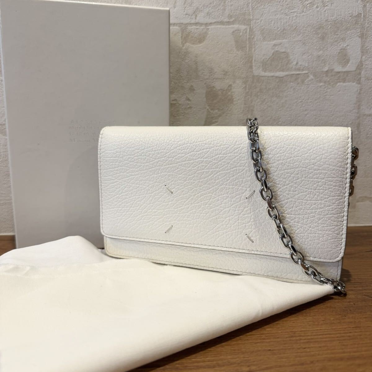美品 箱付き Maison Margiela メゾンマルジェラショルダーウォレット チェーンウォレット 