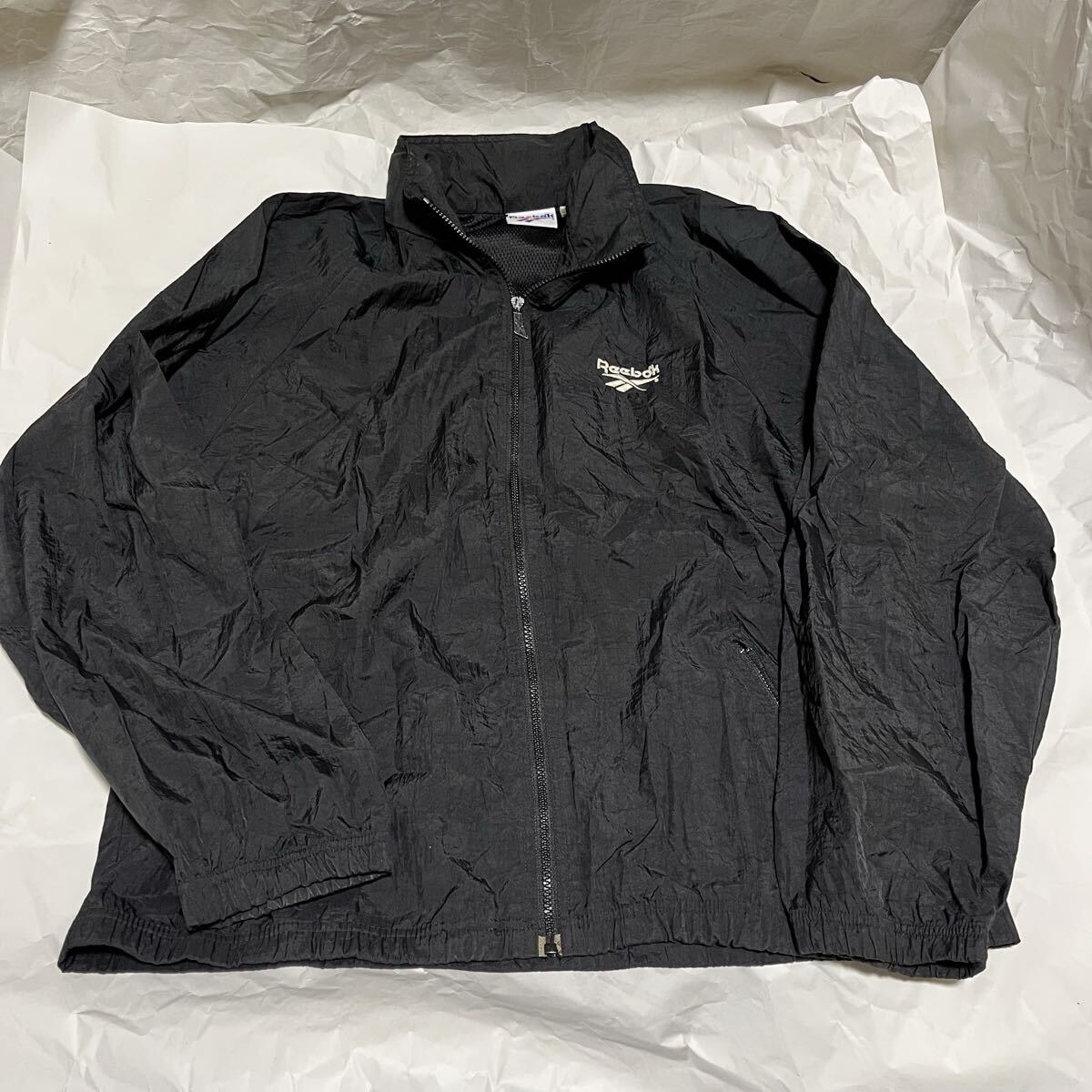 D (傷や汚れあり)】古着 90年代 リーボック Reebok Vネック ナイロン