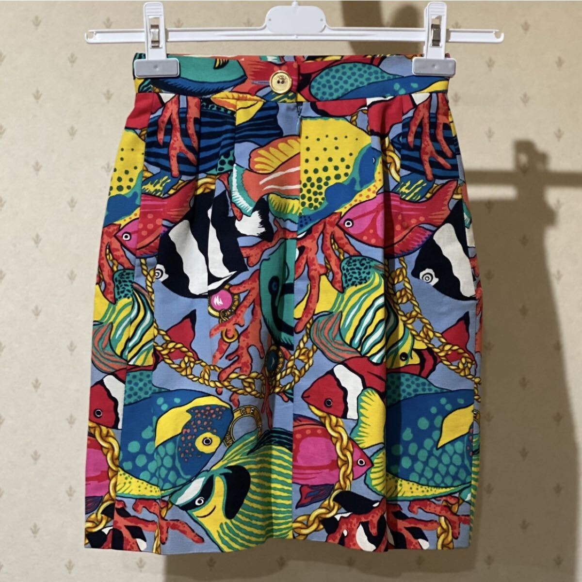 希少 CELINE マリンモチーフ スカート マルチカラー ヴィンテージ オールド セリーヌ