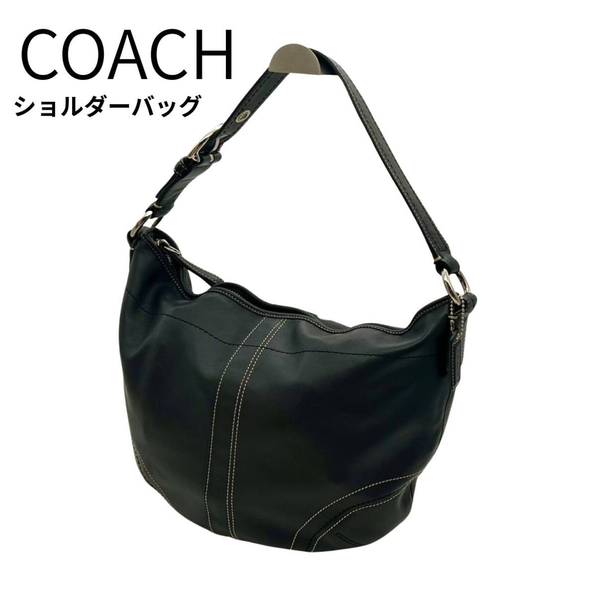 目立った傷や汚れなし】【美品】COACH コーチ 本革 ハーフムーン