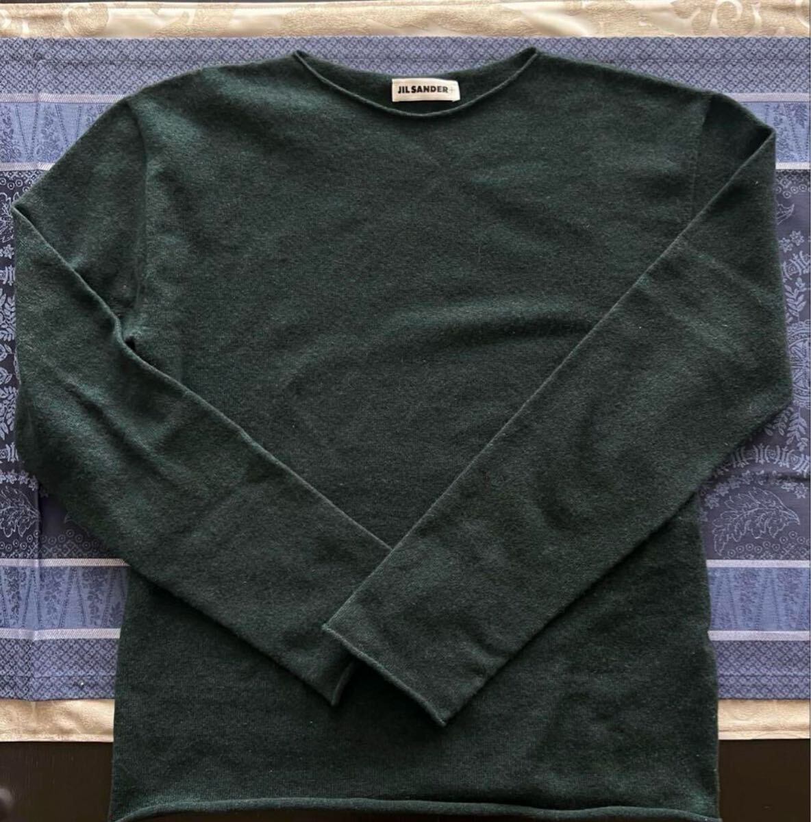 JILSANDER+ ボートネック カシミヤニット 34サイズ グリーン　ジルサンダー　セーター