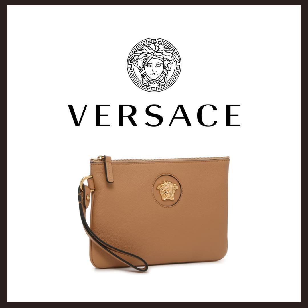 ○★新品 未使用 VERSACE ラ メデューサ ポーチ 2WAY ミニクラッチ ブラウン（ヴェルサーチェ）○●