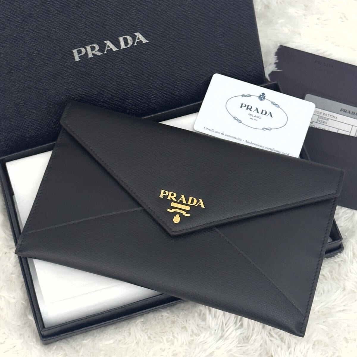 C (やや傷や汚れあり)】プラダ PRADA VITELLO MOVE ラウンド長財布