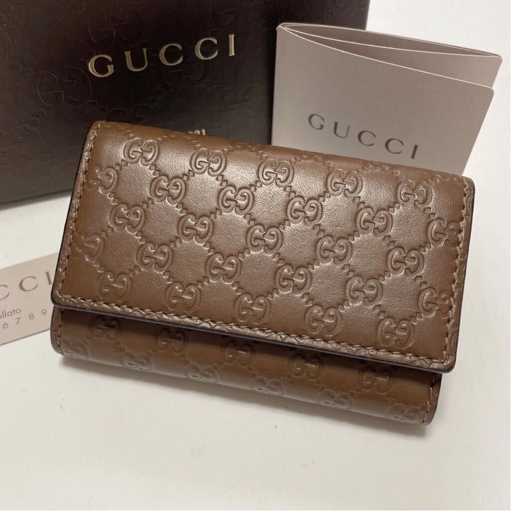 やや傷や汚れあり】☆GUCCI グッチ マイクロ シマ 6連 キー