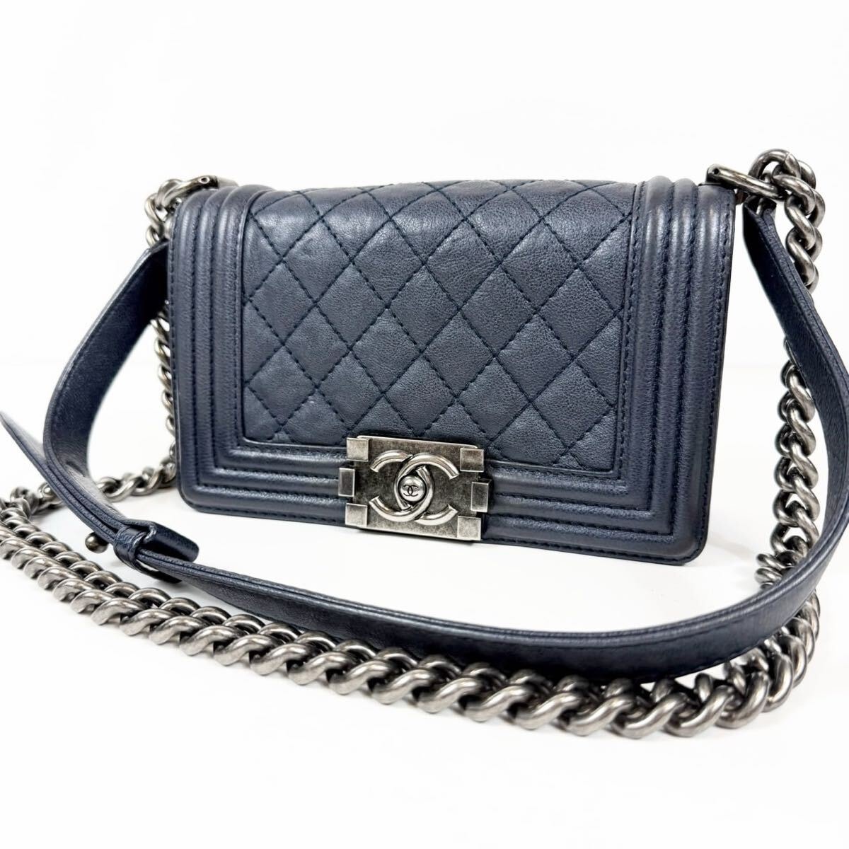 美品 CHANEL シャネル ボーイシャネル20 ショルダーバッグ ラムスキン