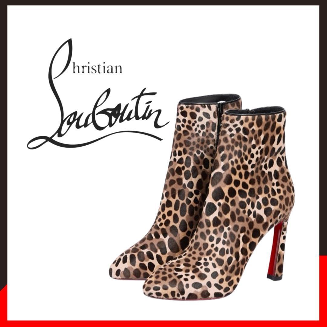 ○★新品 未使用 Christian Louboutin エレオノール ブーティ レオパード 24cm相当（クリスチャンルブタン）○●
