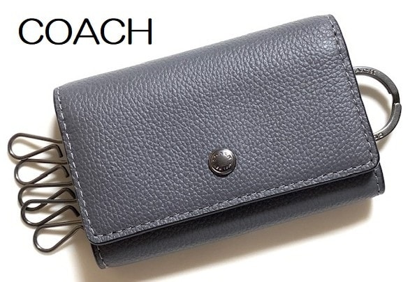 特価！ 人気 COACH コーチ メンズ スムース レザー 5連 キーケース CX142 グラファイト(グレー系) 新品本物