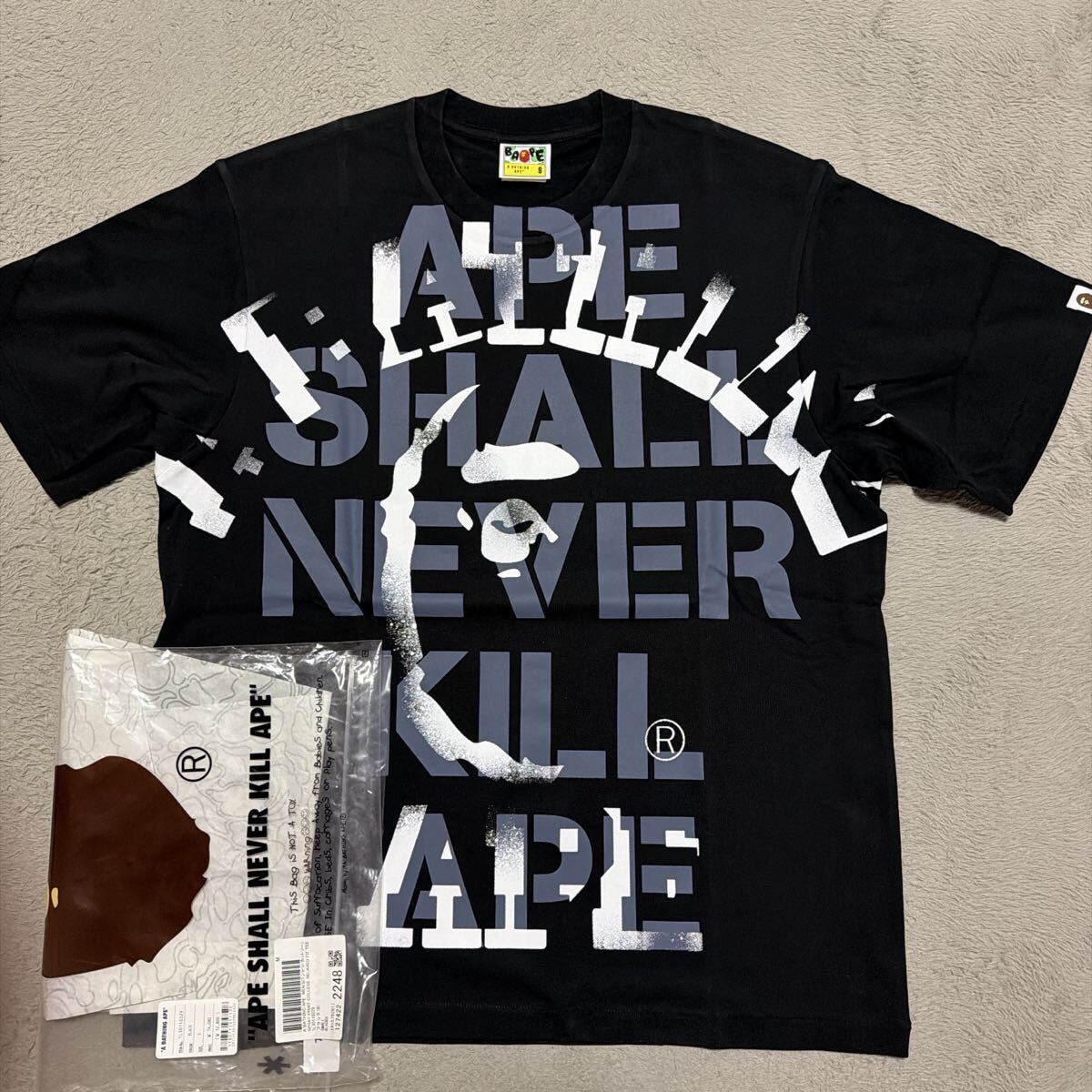 A BATHING APE Jacquard Multilogo Stripe Relaxed Fit LS Tee 