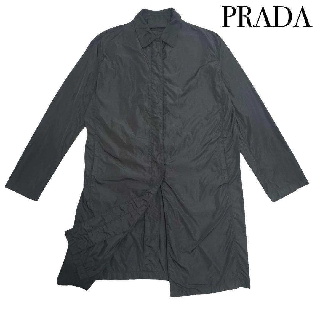 PRADA プラダ ナイロンコート ブラック イタリア製 表記サイズ42 L相当 メンズ レディース ビジネス アウター シンプル
